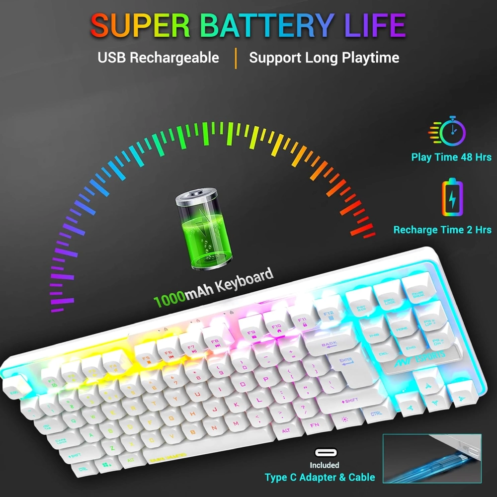 Ant Esports Wireless Gaming Keyboard MK720 Pro V2 RGB view 4